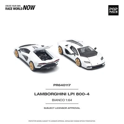1:64 Lamborghini Countach LPI-800 -- Bianco White -- Pop Race