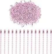 uxcell 220pcs Metal Ball Bead Chain, 100mm Long Bead Connector Clasp Dog Tag Hanging Chain for Key Chains Tags Craft Projects Jewelry Making, Light Pink