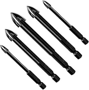 1Set Alloy Tile Drill Bit Marble Hole Puncher Cutting Edges Cross Head Design Compatible with Electric Hand Drills Precision Performance for