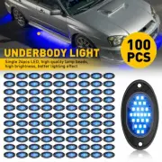 100X LED Rock Lights Fit Jeep Offroad Boat Truck UTV Underbody ATV Lamp Blue EOU