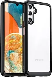 [Eabhulie] Galaxy A14 Case, Clear PC Back TPU Bumper Case Cover for Samsung Galaxy A14 5G / 4G Black