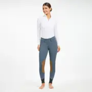 R.J. Classics Gracie Mid Rise Front Zip Breeches - Bluestone