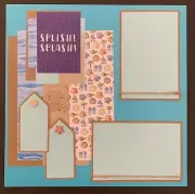 12X12 SPLISH! SPLASH! BEACH POOL TROPICAL PREMADE SCRAPBOOK PAGE - TONYA #4431