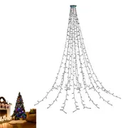 Christmas Tree String Lights 200 LED Fairy Lights with Ring for Indoor Outdoor Xmas Tree Decorations-Multicolor