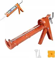 GAILY YOUTH Caulking Gun Dripless Caulk Gun, Manual Caulking Gun with Ratchet, Half Barrel Caulk Gun for use with caulks sealants and adhesives (Red)