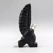 ZUNI FETISH-BLACK JET & ANTLER EAGLE FETISH by MIKE TUCSON - NATIVE AMERICAN