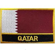 Uijokdef 1 PCS Qatar Flag Patches Iron On or Sew On Embroidered Tactical Military National Qatar Patch