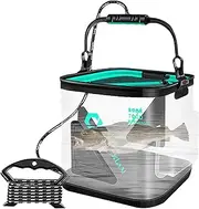 Folding Bucket - Live Bait Well Minnow Bucket | Fish Container, Outdoor Camping Bucket with Handle, Fish Protection Bucket for Fishing Bait Fishes