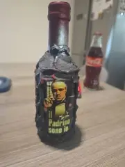 New NOT OPENED!! God Father Glass Stone Balck Bottle Collectible