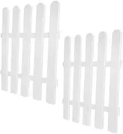 LOORGVEL Garden Picket Fence Set 2pcs White PVC Decorative Fencing for Yard and Landscape Edging