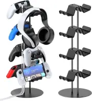 Controller Holder 4 Tiers, Gaming Headset & Controller Stand Compatible with all