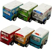 Vaguelly Mini Pull-Back Bus Toy Plastic School Bus Early Learning Educational Toy Hand-Eye Coordination Baby Accessories Random Style