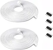 4 Pack 6.5ft RGB Extension Cable, 2M PVC 4 Pin ATX Connector for 5050/3528 LED Strip Light, 72W 24V DC, 4 Male-to-Female Solderless Connectors, DIY Cables Kit for Indoor Use