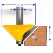 1 PC 1/2" Shank 1" Cutting Depth Edge Forming 45° Chamfer Router Bit sct-888