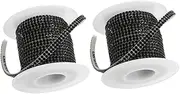 Alipis 2 Rolls Car Decorative Trim with Rhinestone Design Automotive Interior Strip for Door and Dashboard Decoration Lightweight Easy Install Adhesive Car Decor
