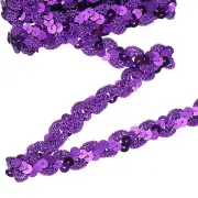 11 Yard Sequins Trim Ribbon 0.6 Inch Sequin Gimp Braid Trim, Dark Purple