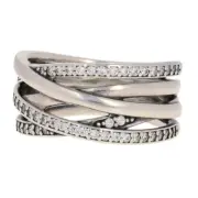 Pandora Entwined Ring - Sterling Silver Clear NEW Authentic 48 (US 4.5) 190919CZ