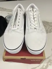 Vans Old Skool Platform Tonal Check White/Black Size 9.5