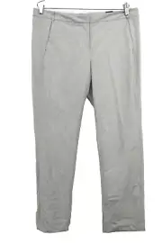 Amanda & Chelsea Womens Flat Front Solid Pants Petite Grey Hook Closure Sz 12