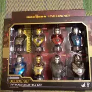 Hot Toys Marvel Iron Man 3 Deluxe Set 1/6 Scale Collectible Bust Figure Box New