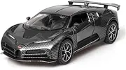 Scale Finished Model Car 1:32 for Bugatti CENTODIECI Carbon Fiber Alloy Super Sports Car Model Sound Light Metal Die Cast Vehicle Miniature Replica Car