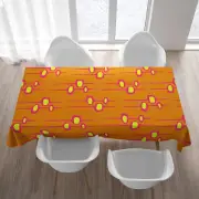 Atomic Tablecloth Mid Century Modern MCM Mod Retro Vintage Style Orange