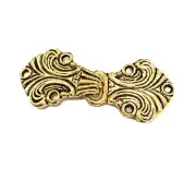 2 Pcs Gold Metal Cloak / Coat Buckle Clasp 5cm X 2 Filigree Historical Vibtage