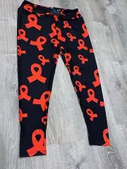 Charlie’s Project Leggings TC Tall And Curvy Red Cancer Ribbons NEW E