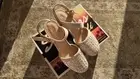 Skechers Womens Espadrilles Turtle Dove Wedge Heels Shoes Pastel Pink Size 8