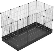 DIY Small Animal Playpen, Pet Playpen with Door, Rabbit & Guinea Pig Cage, Puppy & Kitten Playpen, Indoor & Outdoor Portable Metal Wire Yard Fence