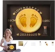 Foot Print Kit for Baby,Baby Picture Frame Handprint and Footprint Making Kit | Fetal Hair Collection Bottle, Safe Paint for Baby Shower, Dad Baby Keepsake Souvenir