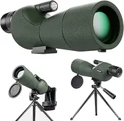 25-75x60 Spotting Scopes with Tripod Carrying Bag and Smartphone Adapter Straight Spotter Scope Green