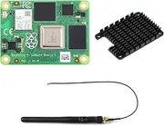 Waveshare Pi Compute Module 4 Comes with an Official Raspberry Pi CM4108032 (with Wireless, 8GB RAM, 32GB eMMC Flash), an Antenna Kit and a HEATSINK. (3 Items)