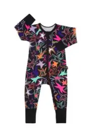 Bonds Baby Long Sleeve Zip Wondersuit Romper size 000 Colour Black Superstar