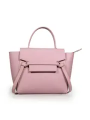 Pastel Pink Grained Calfskin Nano Belt Bag
