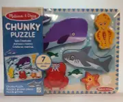 Melissa & Doug 7 Pieces Chunky Wooden Puzzle Sea Creature Child Learning Toy