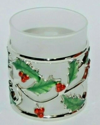 Lenox Holiday Votive Candle Holder Christmas Holly Silvertone