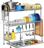 Versatile Over Sink Dish Drying Rack with Easy Assembly and Adjustable Features