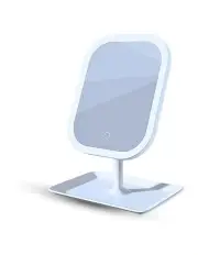 [SOGA] Squared Makeup Bedroom Table Vanity Mirror Tricolor Adjustable Light LED With 5x Magnification 26cm in White