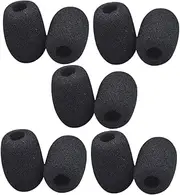 Parliky 10pcs Mini Mic Covers Soft Sponge Microphone Windscreen for Lapel and Headset Mics Noise Reduction for Sound Comfortable Fit for Extended Use