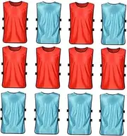 Levemolo 12-pack Boys and Girls Mesh Vest Basketball Football Vest for Boys Girls Sleeveless Shirt Size s Light Blue