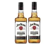 JIM BEAM WHITE LABEL BOURBON WHISKEY 700ML - 2 Bottles