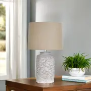 Romantic Embossed Floral Table Lamp