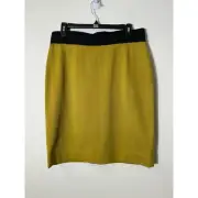 NWT BCBGMaxazria Green Ochre Pull-On Stretch Pencil Skirt Sz L