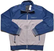 Marc Ecko Mens $69.50 Cut & Sew Navy Blue Gray Full Zip Up Track Jacket XL
