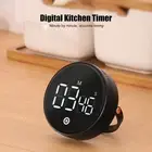 (Black)Big LED Display Timer Magnetic Digital Kitchen Timer 3 Volumes Energy Au