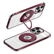 PC Phone Case Compatible with MagSafe for iPhone 15 Pro Clear Kickstand Phone Back Cover