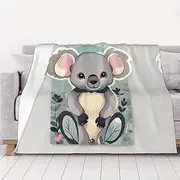 Luxurious Lovely Koala Blanket Versatile Blanket Sofa Throw for Bed Warm Flannel Blanket Couch Throw