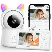 Baby Monitor, 4.3" Video Baby Monitor with 1080P Camera, Smart 2.4G WiFi Audi...