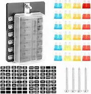 Zohisin 12 Way Box Blade Block Holder With LED Indicator Waterpoof Cover Ideal For Car Boat Bus Yacht And Systems With Maximum Voltage Of 32V And 100A
